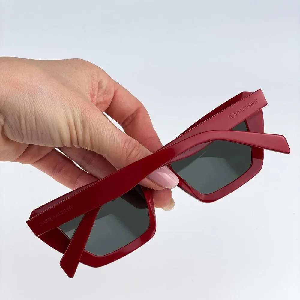 Saint Laurent SL467 003 Sunglasses Red Grey Cat Eye Women - Picture 5 of 14